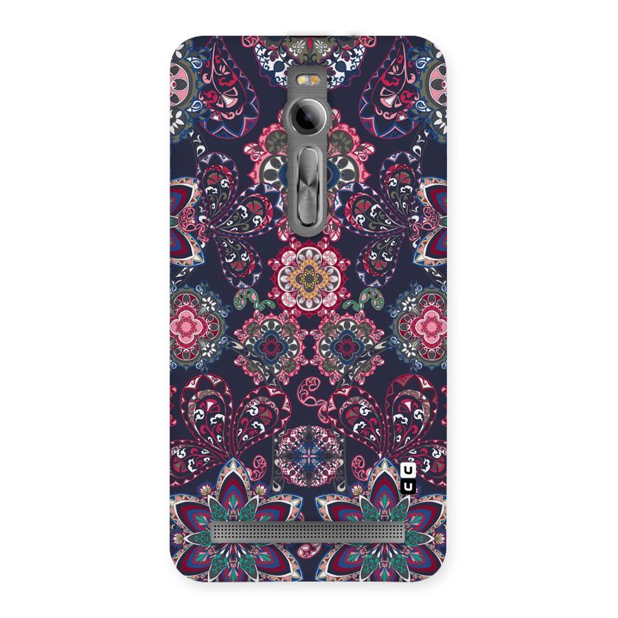 Navy Blue Bloom Pattern Back Case for Asus Zenfone 2