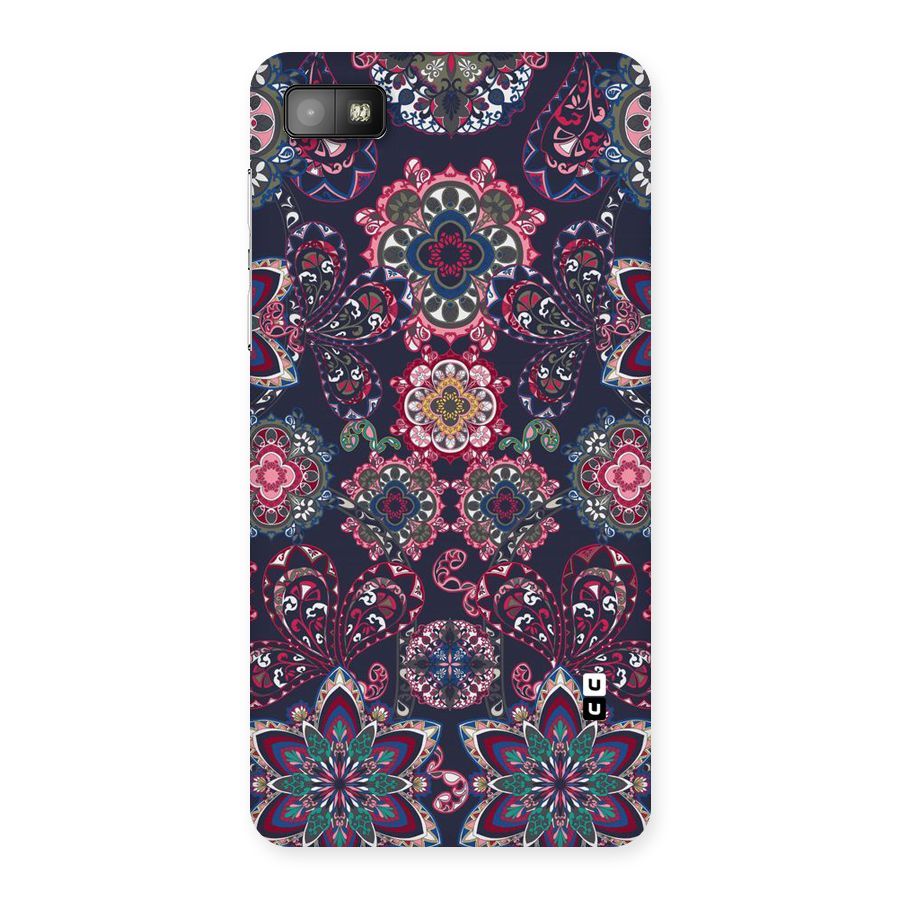 Navy Blue Bloom Pattern Back Case for Blackberry Z10