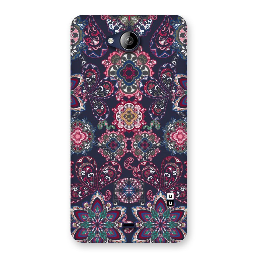 Navy Blue Bloom Pattern Back Case for Canvas Play Q355
