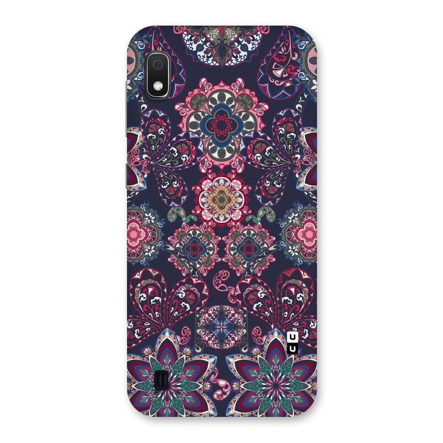Navy Blue Bloom Pattern Back Case for Galaxy A10