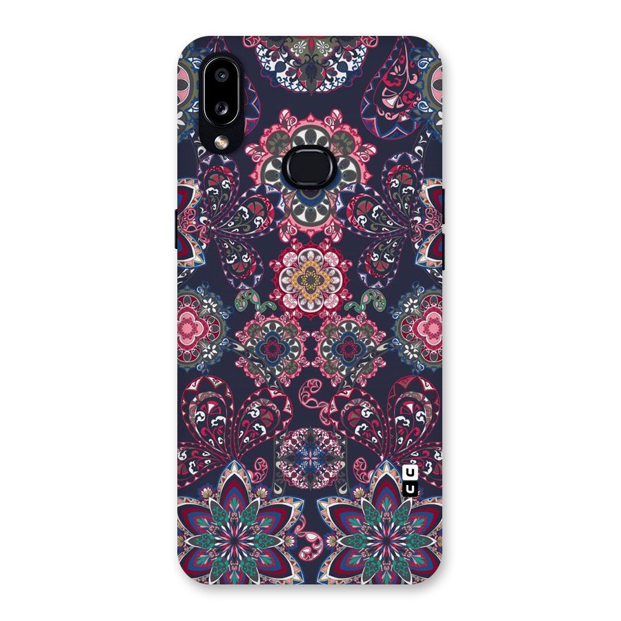 Navy Blue Bloom Pattern Back Case for Galaxy A10s