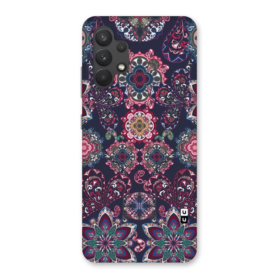 Navy Blue Bloom Pattern Back Case for Galaxy A32