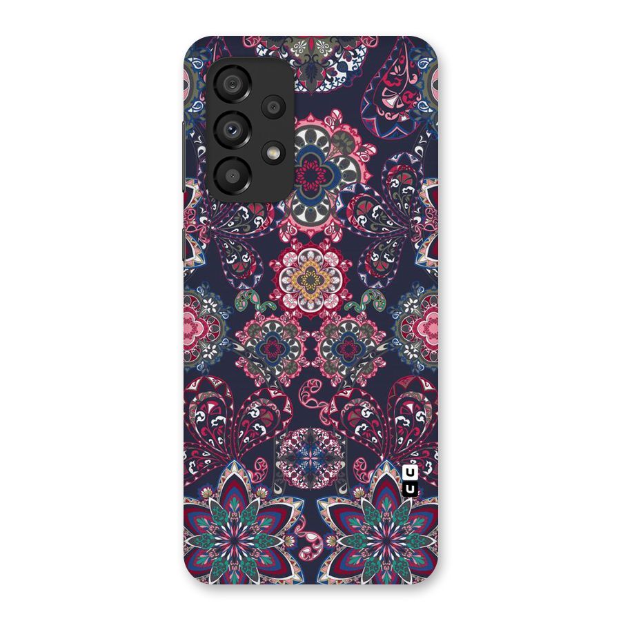 Navy Blue Bloom Pattern Back Case for Galaxy A33 5G