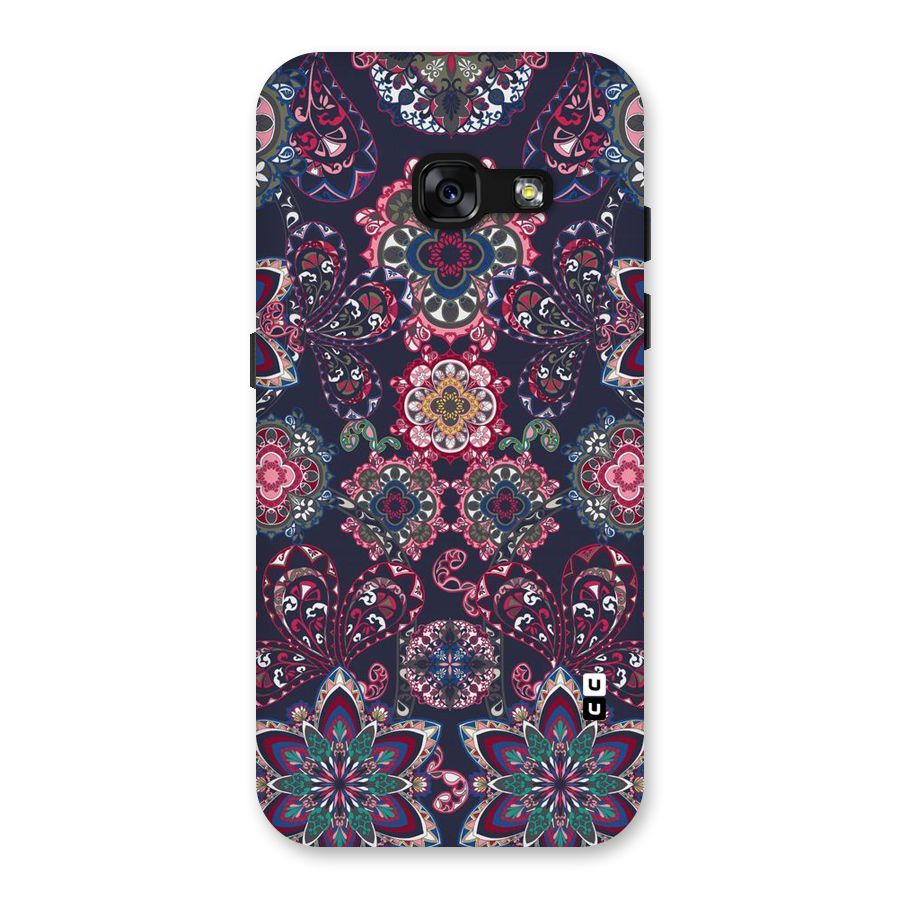 Navy Blue Bloom Pattern Back Case for Galaxy A3 (2017)