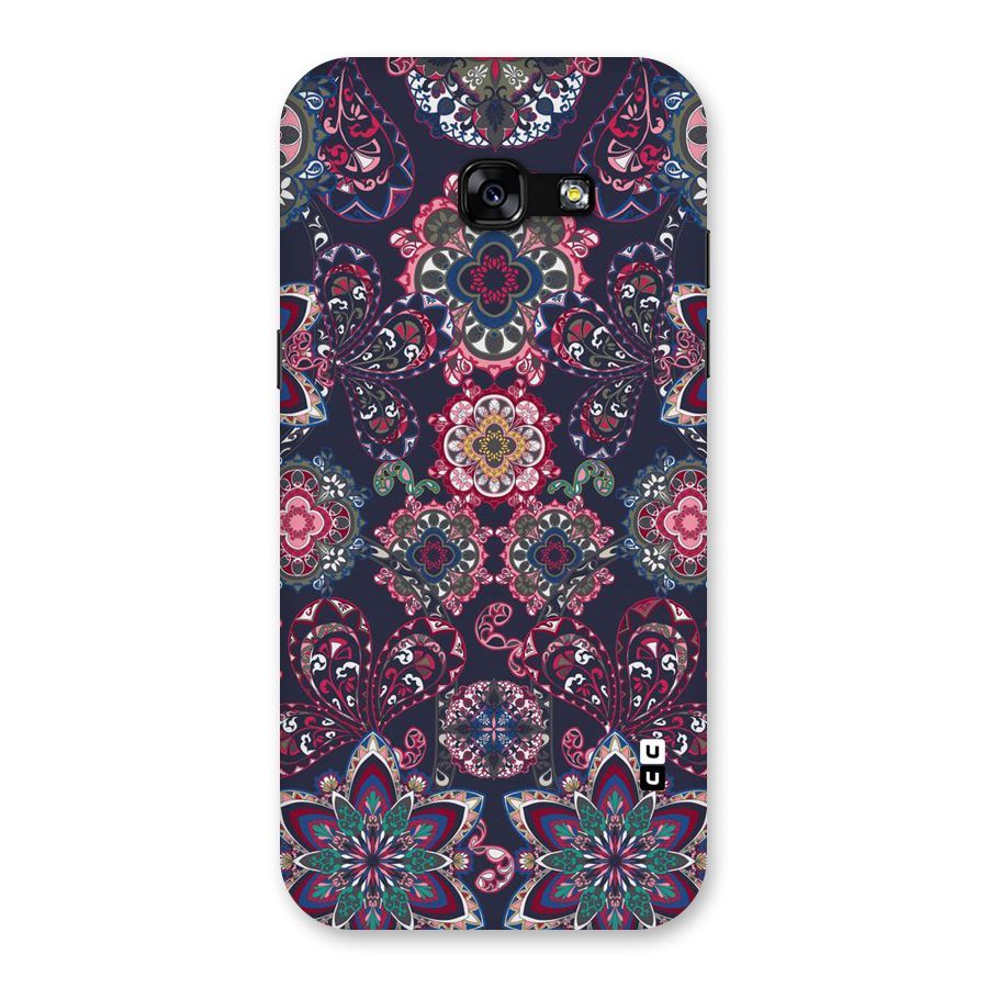 Navy Blue Bloom Pattern Back Case for Galaxy A5 2017