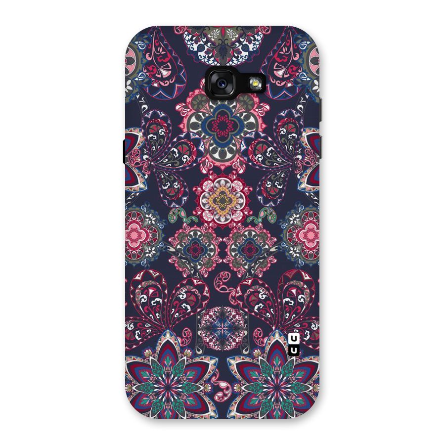 Navy Blue Bloom Pattern Back Case for Galaxy A7 (2017)