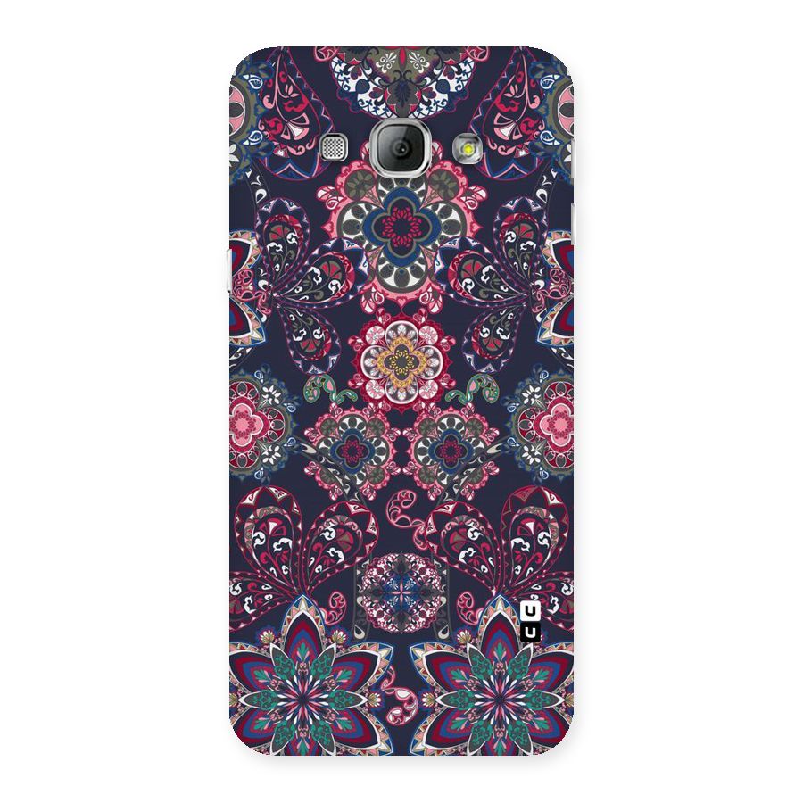Navy Blue Bloom Pattern Back Case for Galaxy A8