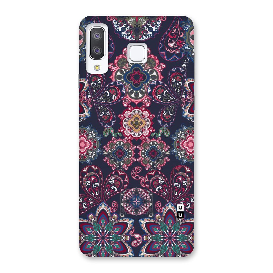Navy Blue Bloom Pattern Back Case for Galaxy A8 Star