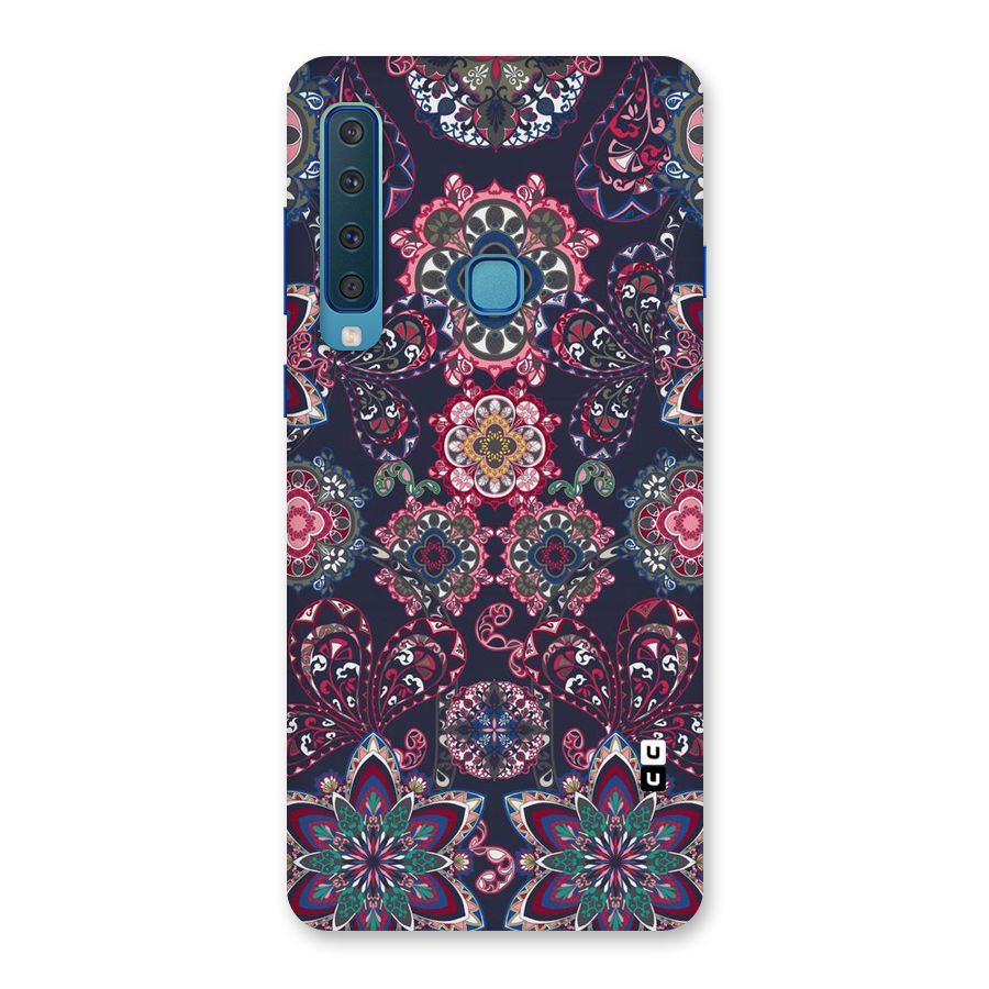 Navy Blue Bloom Pattern Back Case for Galaxy A9 (2018)