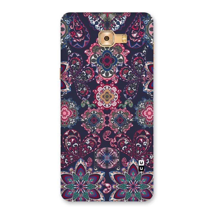 Navy Blue Bloom Pattern Back Case for Galaxy C9 Pro