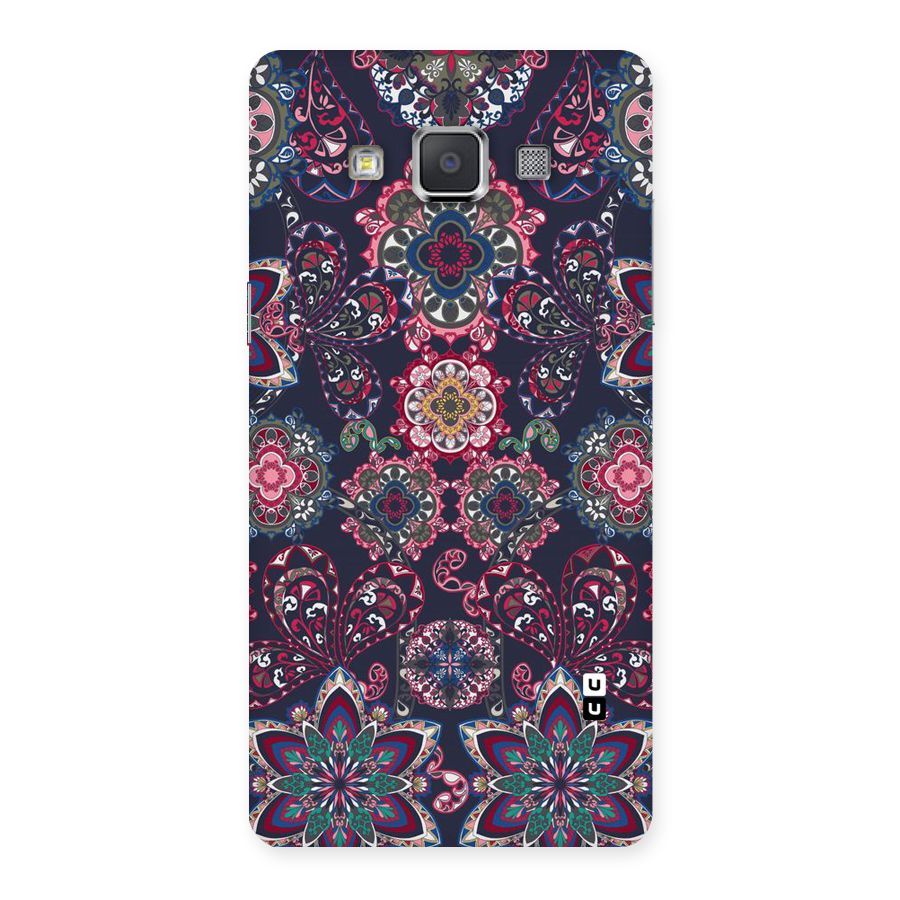 Navy Blue Bloom Pattern Back Case for Galaxy Grand 3