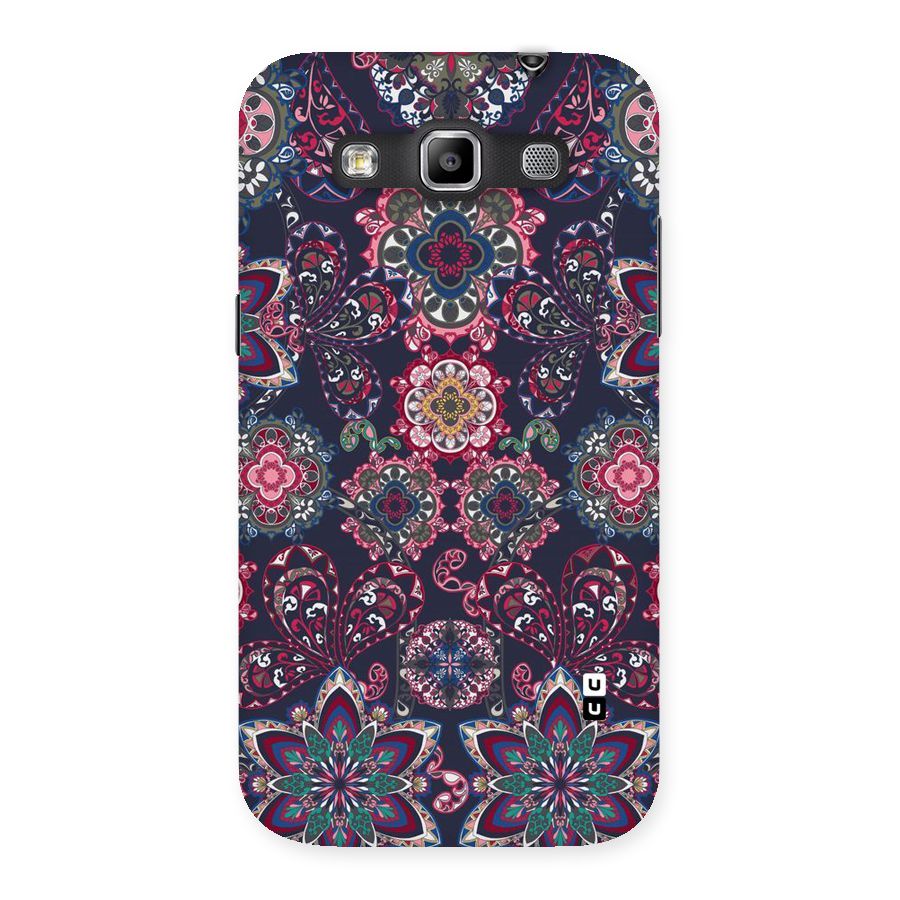 Navy Blue Bloom Pattern Back Case for Galaxy Grand Quattro