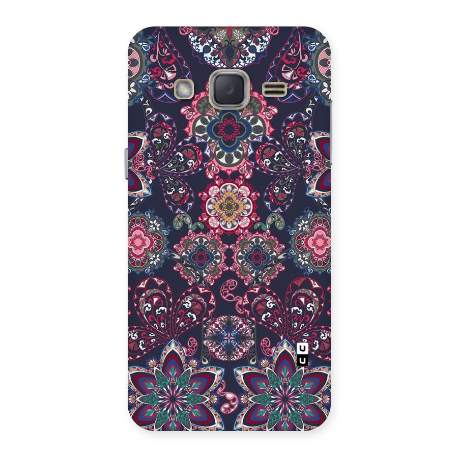 Navy Blue Bloom Pattern Back Case for Galaxy J2