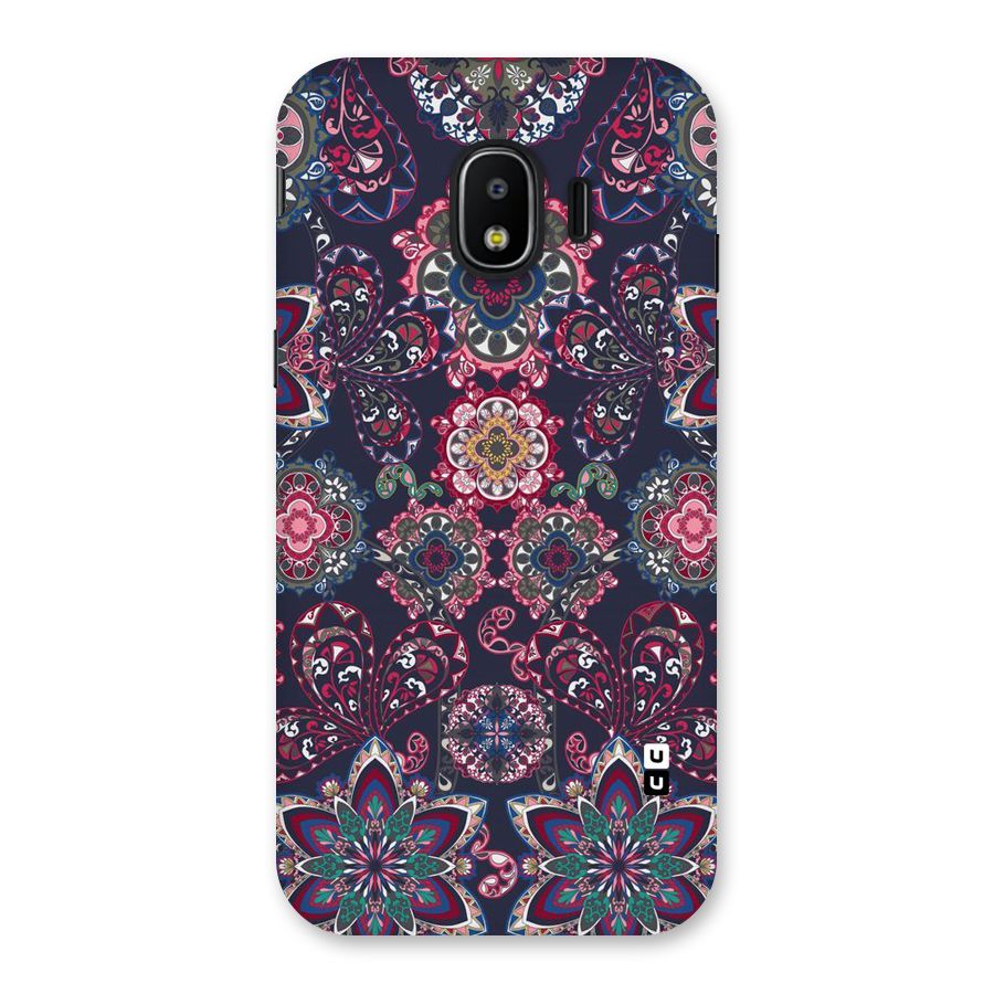 Navy Blue Bloom Pattern Back Case for Galaxy J2 Pro 2018