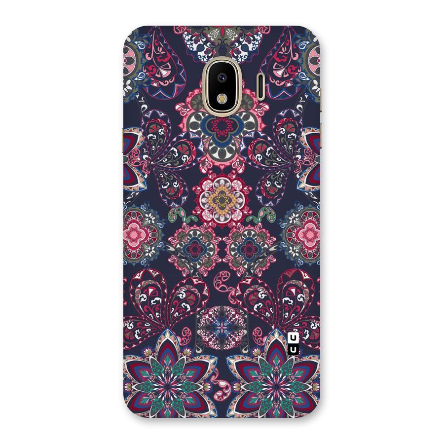 Navy Blue Bloom Pattern Back Case for Galaxy J4