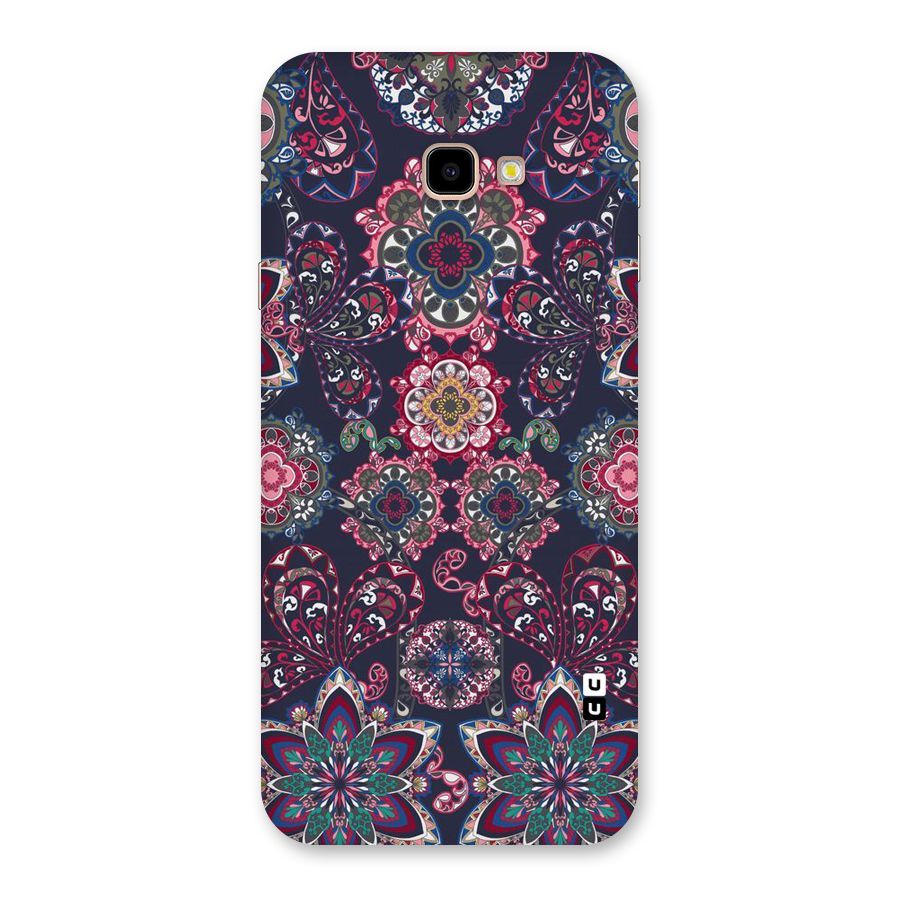Navy Blue Bloom Pattern Back Case for Galaxy J4 Plus