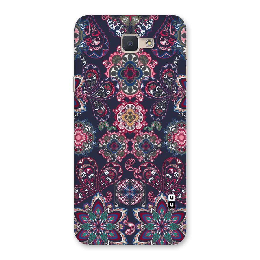 Navy Blue Bloom Pattern Back Case for Galaxy J5 Prime