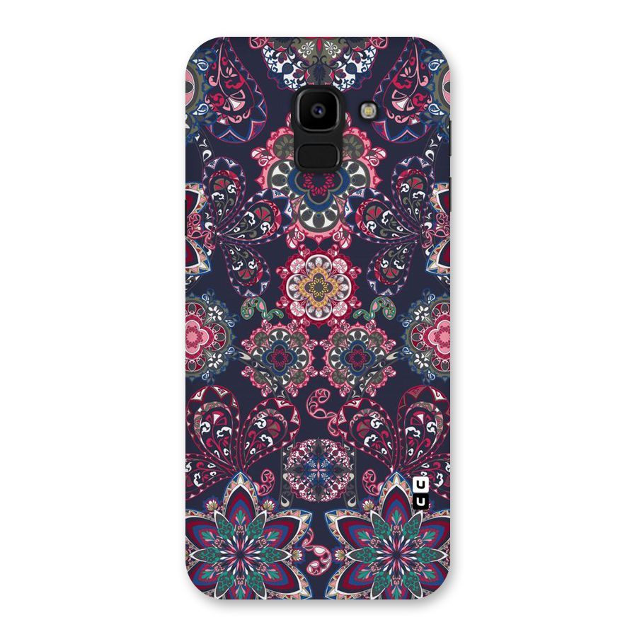 Navy Blue Bloom Pattern Back Case for Galaxy J6
