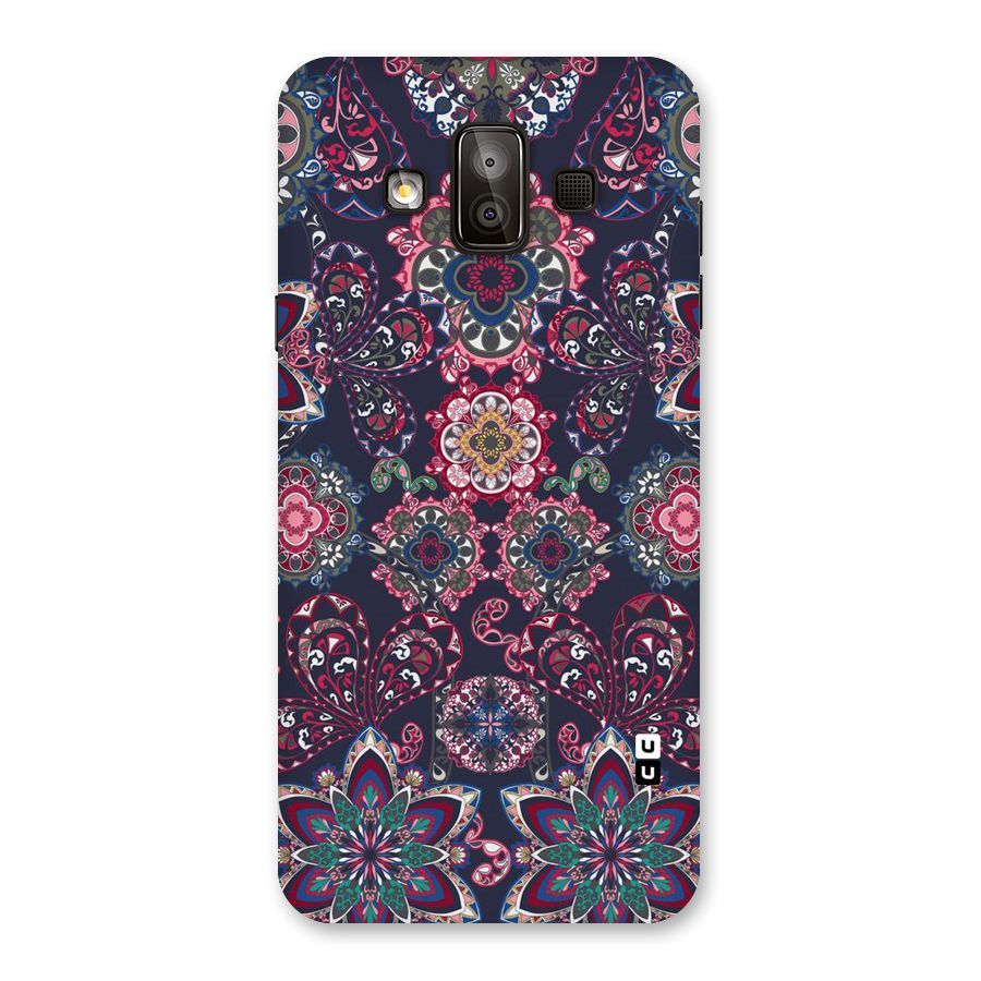Navy Blue Bloom Pattern Back Case for Galaxy J7 Duo