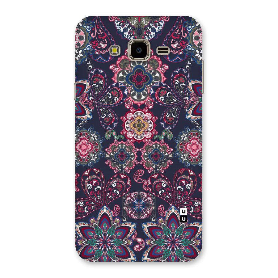 Navy Blue Bloom Pattern Back Case for Galaxy J7 Nxt
