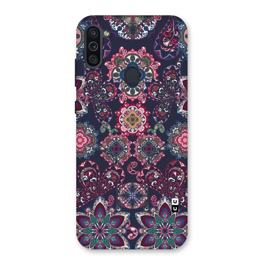 Navy Blue Bloom Pattern Back Case for Galaxy M11