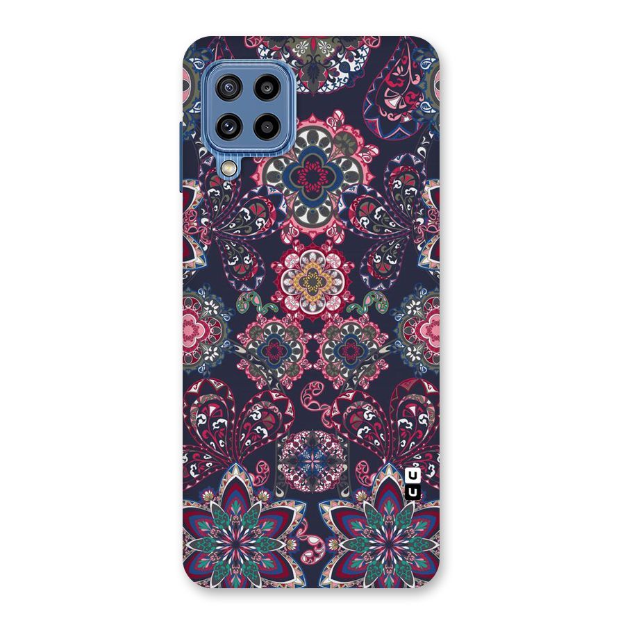 Navy Blue Bloom Pattern Back Case for Galaxy M32