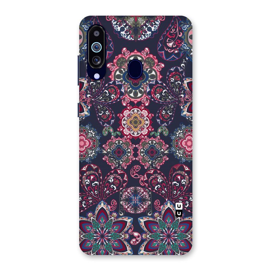 Navy Blue Bloom Pattern Back Case for Galaxy M40