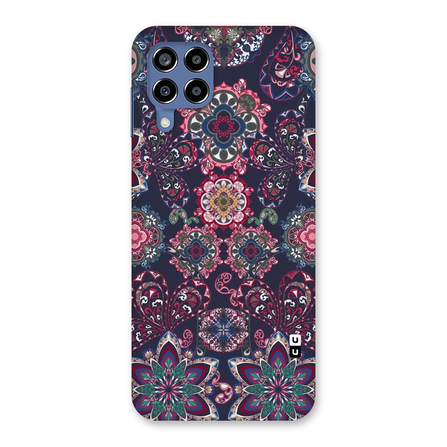 Navy Blue Bloom Pattern Back Case for Galaxy M53 5G