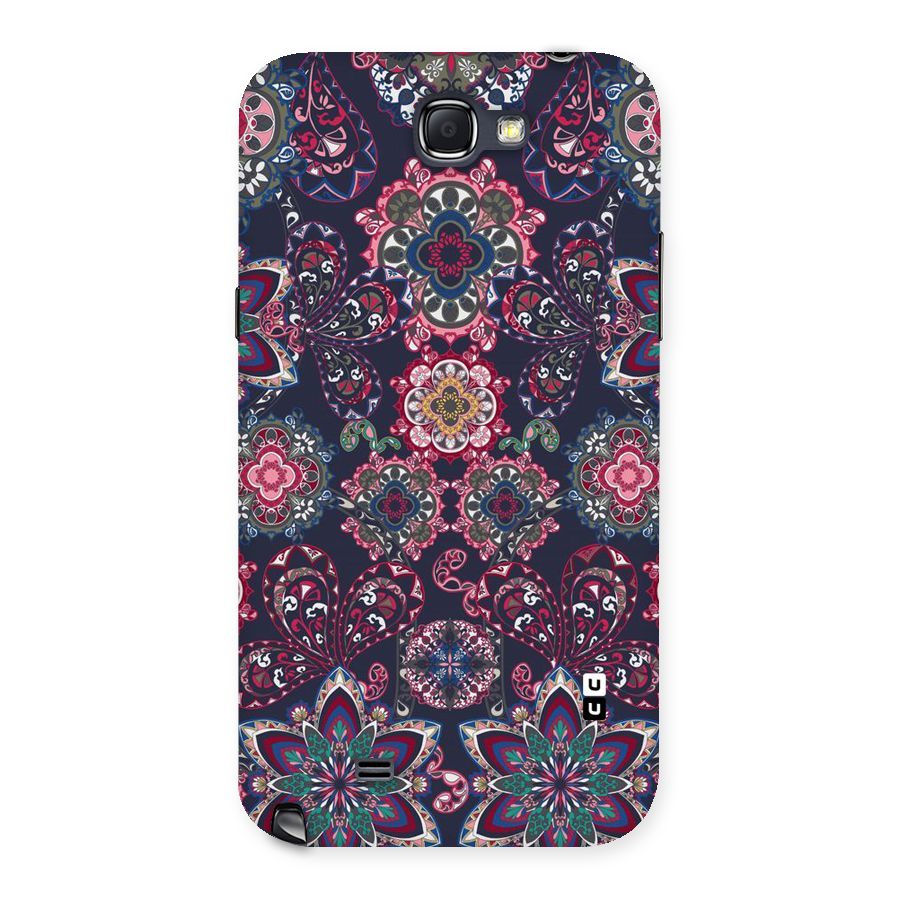 Navy Blue Bloom Pattern Back Case for Galaxy Note 2
