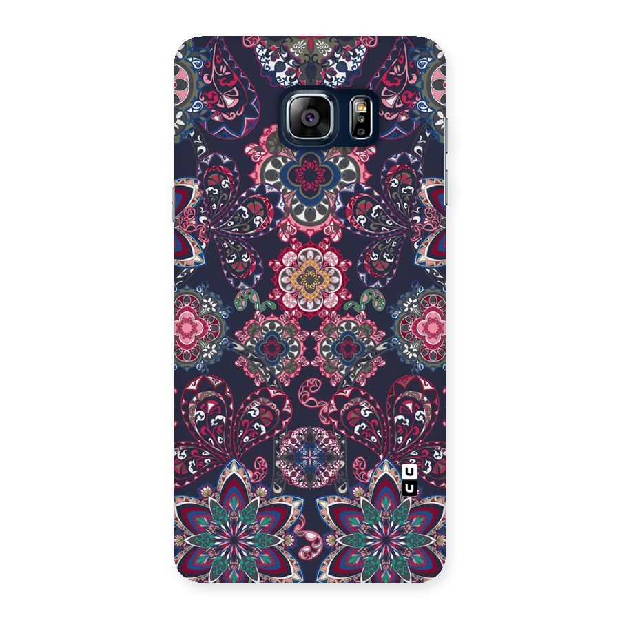 Navy Blue Bloom Pattern Back Case for Galaxy Note 5