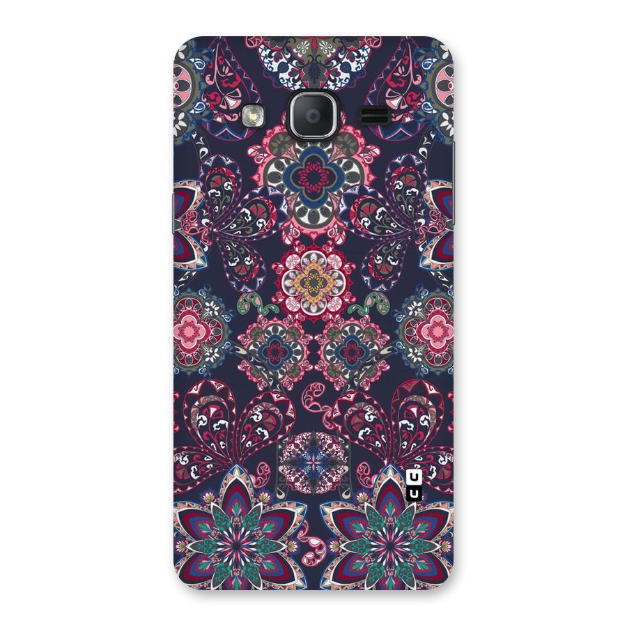 Navy Blue Bloom Pattern Back Case for Galaxy On7 2015