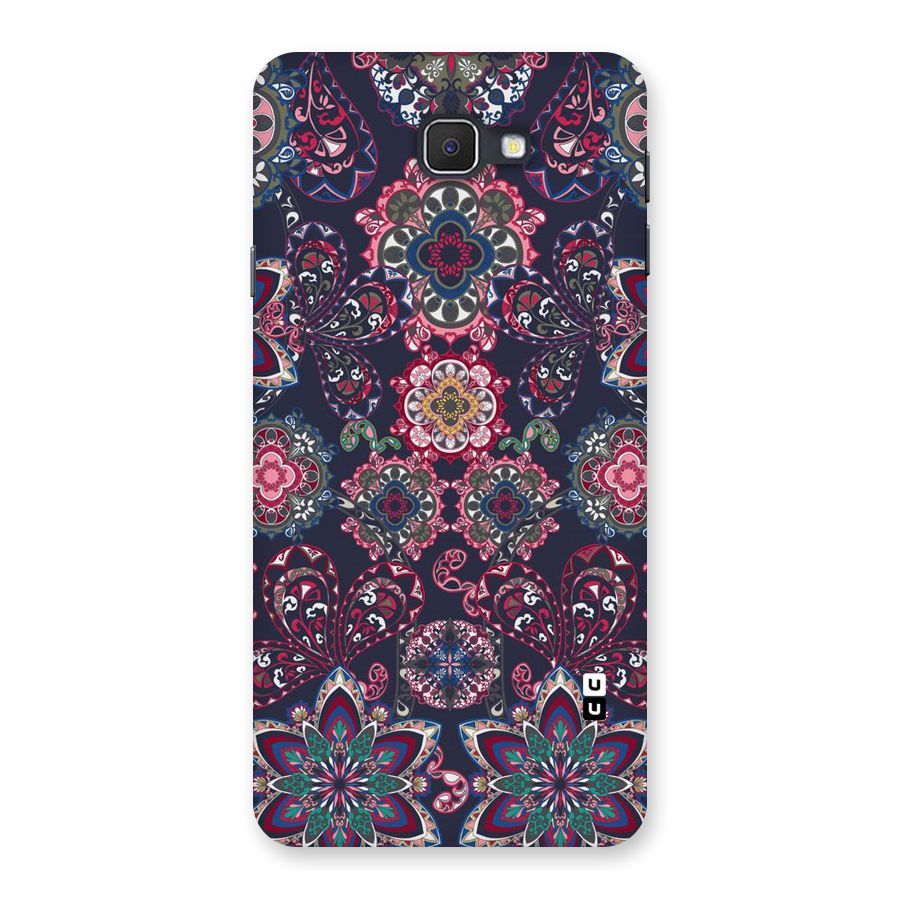 Navy Blue Bloom Pattern Back Case for Galaxy On7 2016
