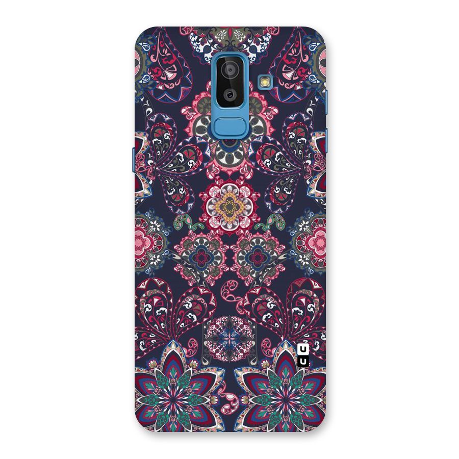 Navy Blue Bloom Pattern Back Case for Galaxy On8 (2018)