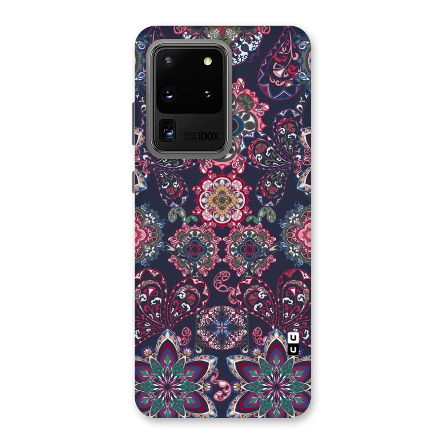 Navy Blue Bloom Pattern Back Case for Galaxy S20 Ultra