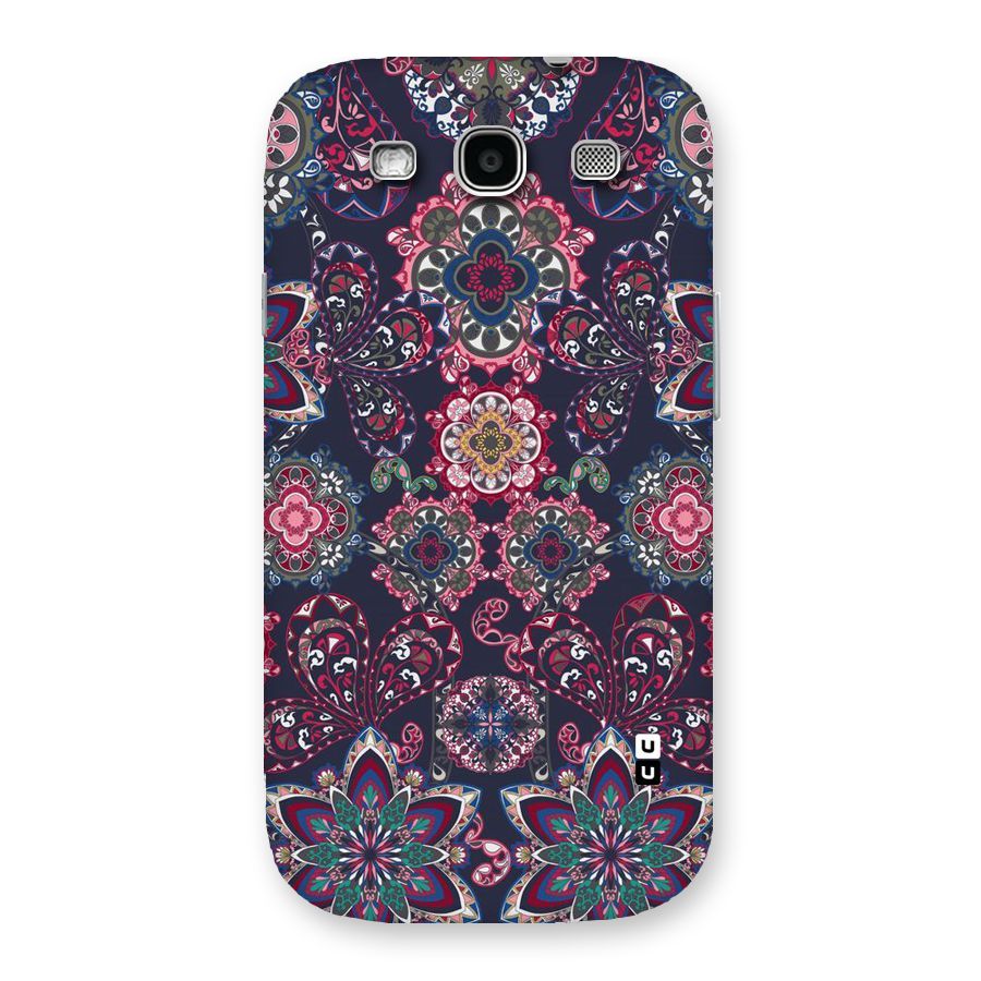 Navy Blue Bloom Pattern Back Case for Galaxy S3