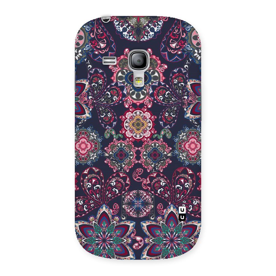 Navy Blue Bloom Pattern Back Case for Galaxy S3 Mini