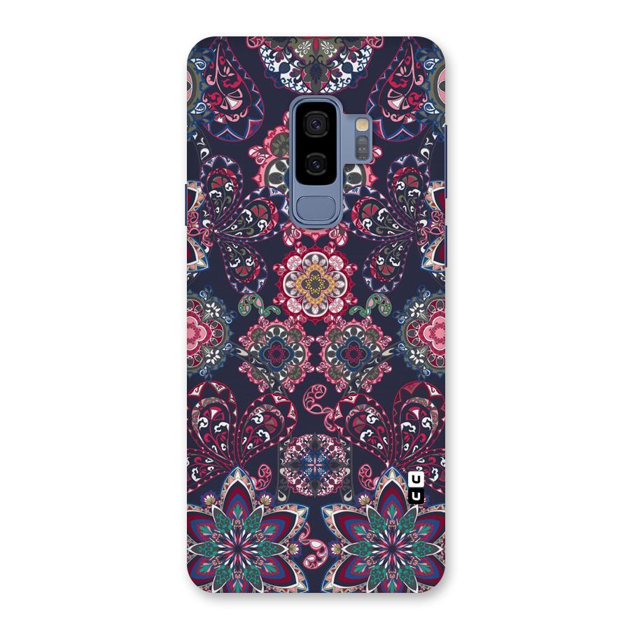 Navy Blue Bloom Pattern Back Case for Galaxy S9 Plus