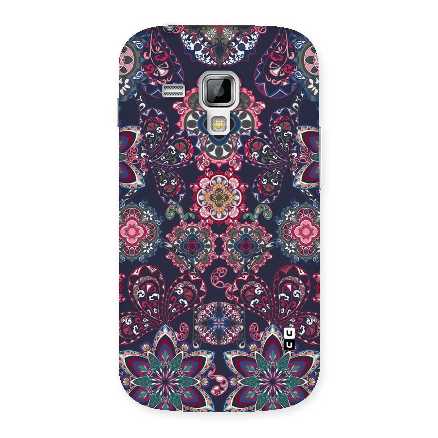 Navy Blue Bloom Pattern Back Case for Galaxy S Duos