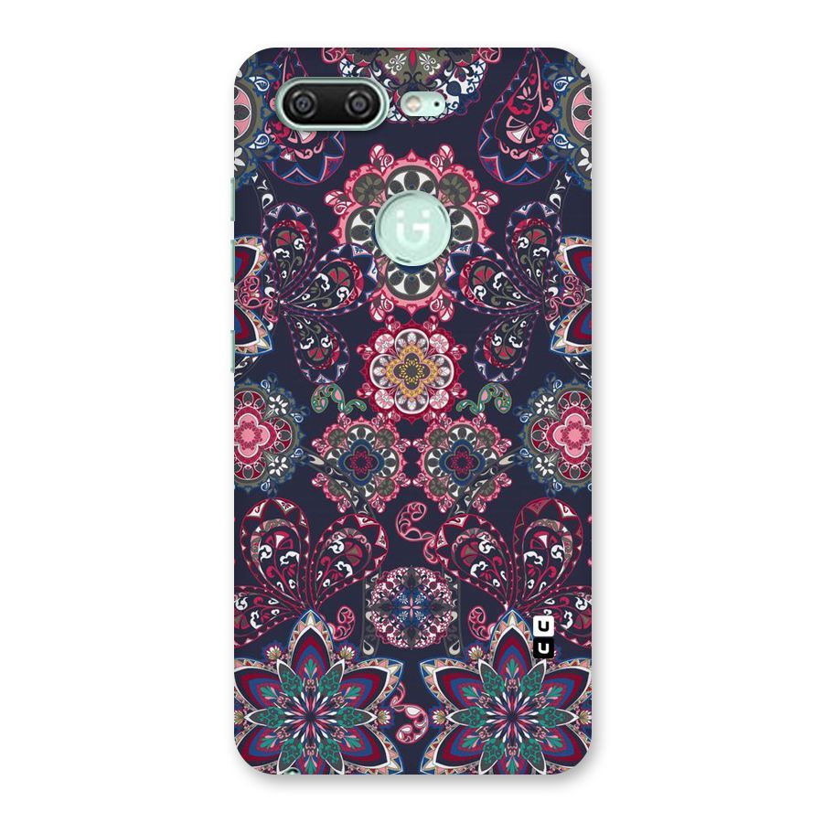 Navy Blue Bloom Pattern Back Case for Gionee S10