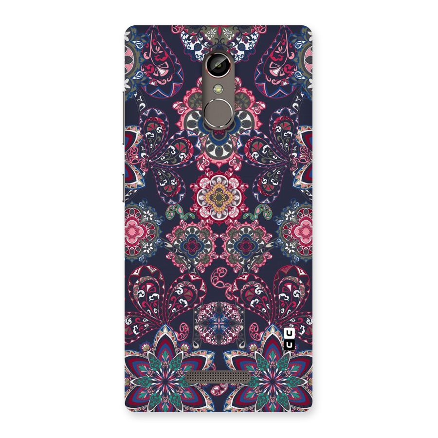 Navy Blue Bloom Pattern Back Case for Gionee S6s