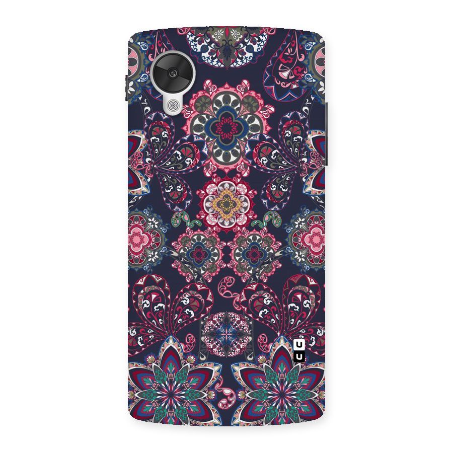 Navy Blue Bloom Pattern Back Case for Google Nexsus 5