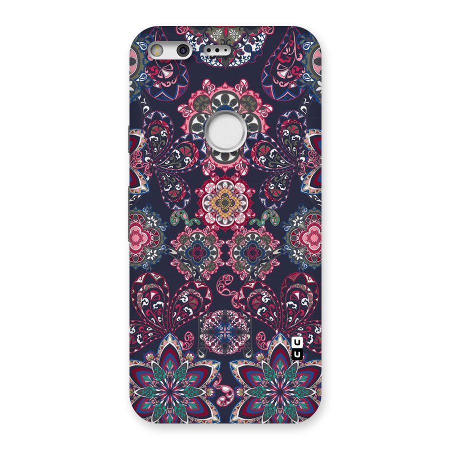 Navy Blue Bloom Pattern Back Case for Google Pixel