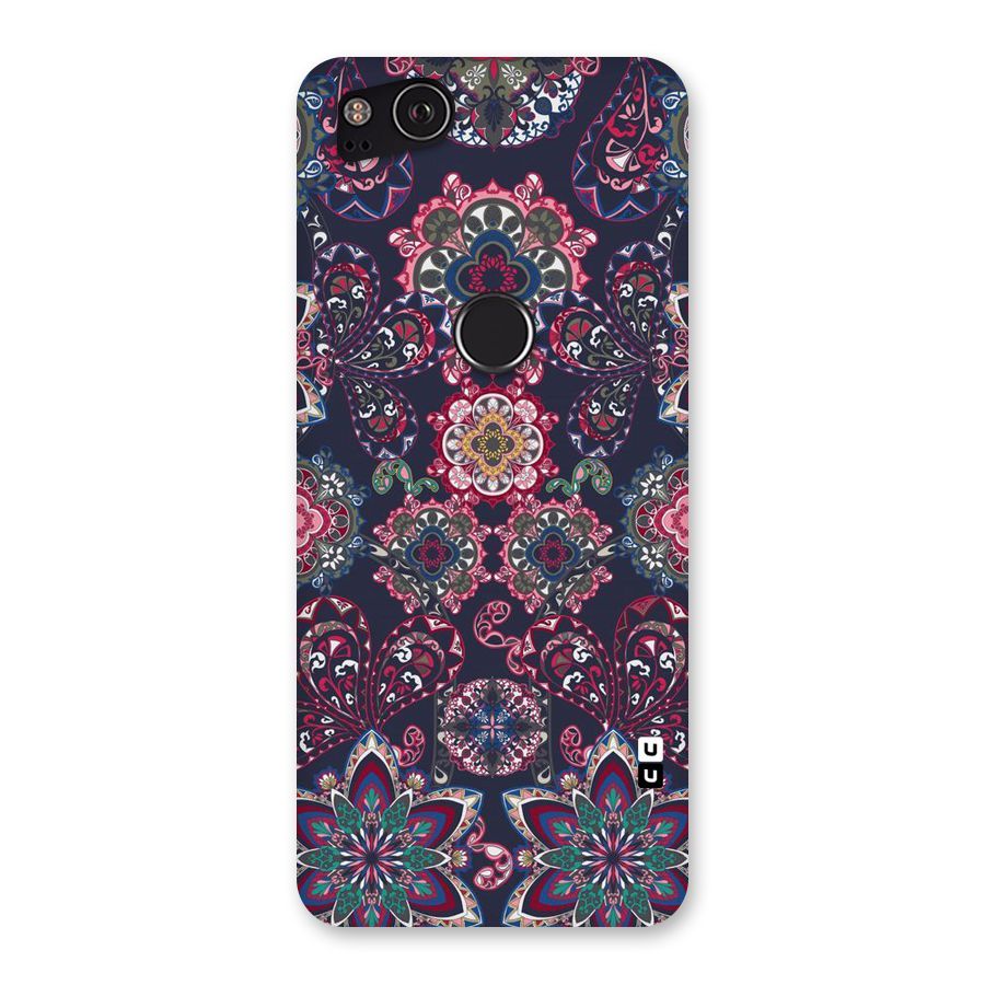 Navy Blue Bloom Pattern Back Case for Google Pixel 2