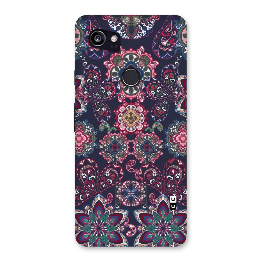 Navy Blue Bloom Pattern Back Case for Google Pixel 2 XL
