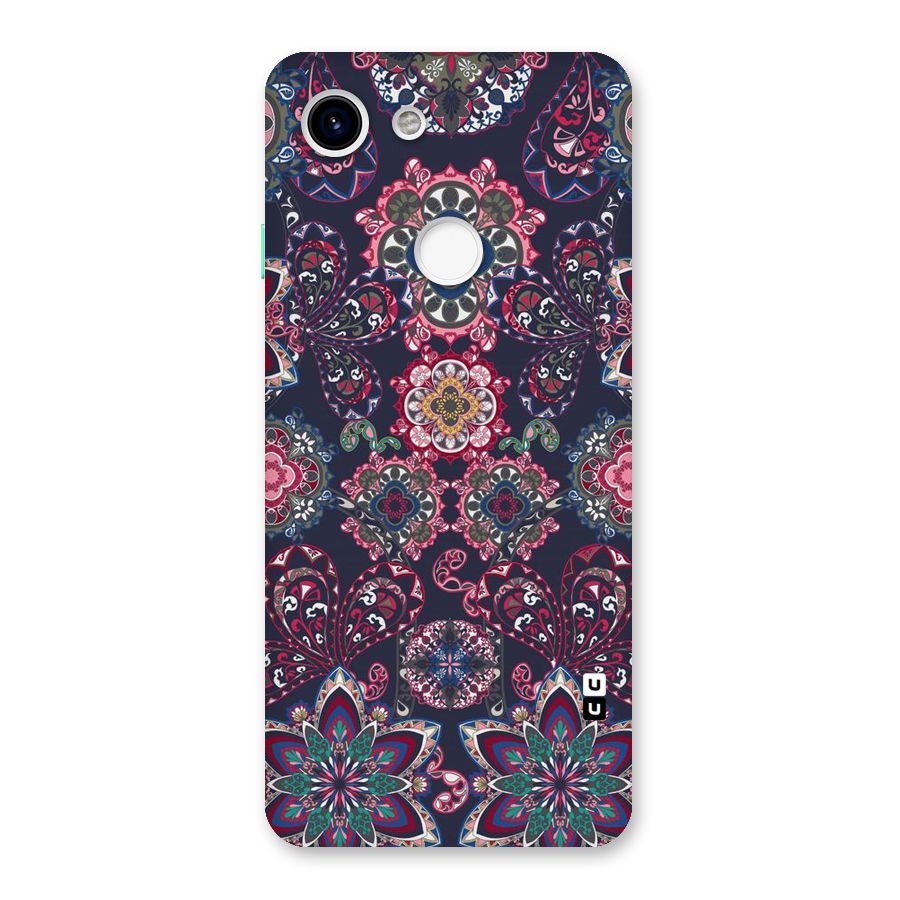 Navy Blue Bloom Pattern Back Case for Google Pixel 3