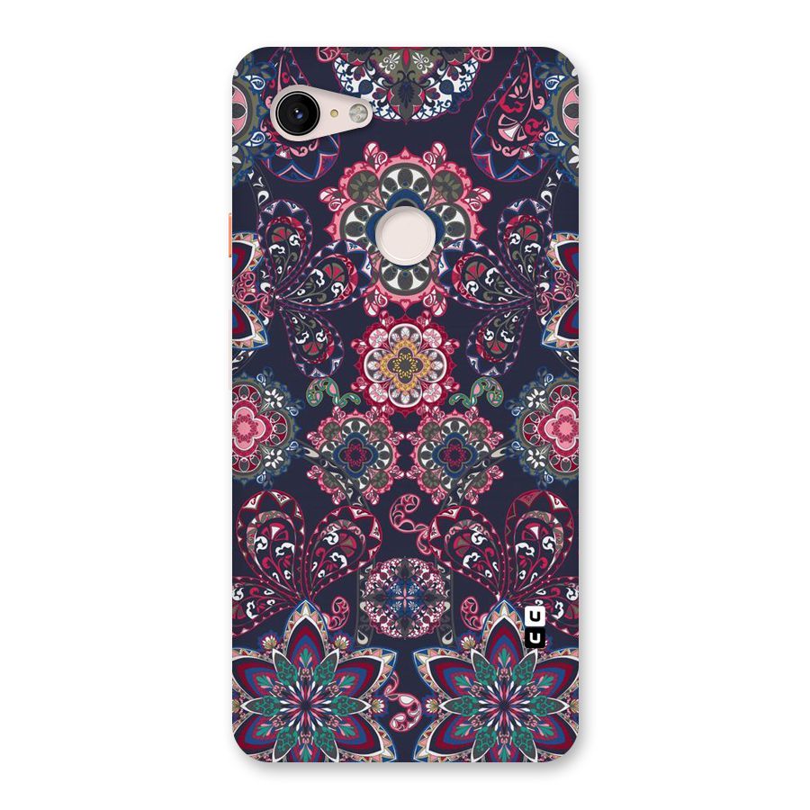 Navy Blue Bloom Pattern Back Case for Google Pixel 3 XL