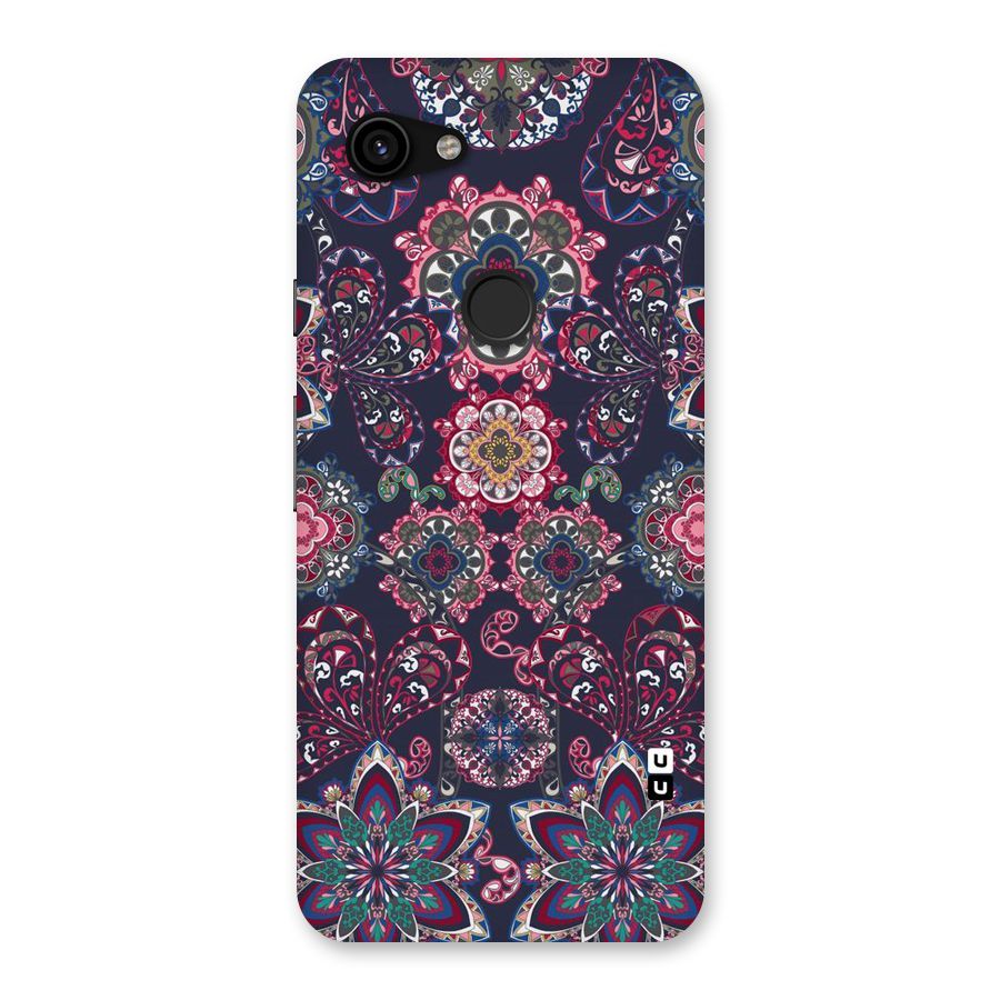 Navy Blue Bloom Pattern Back Case for Google Pixel 3a
