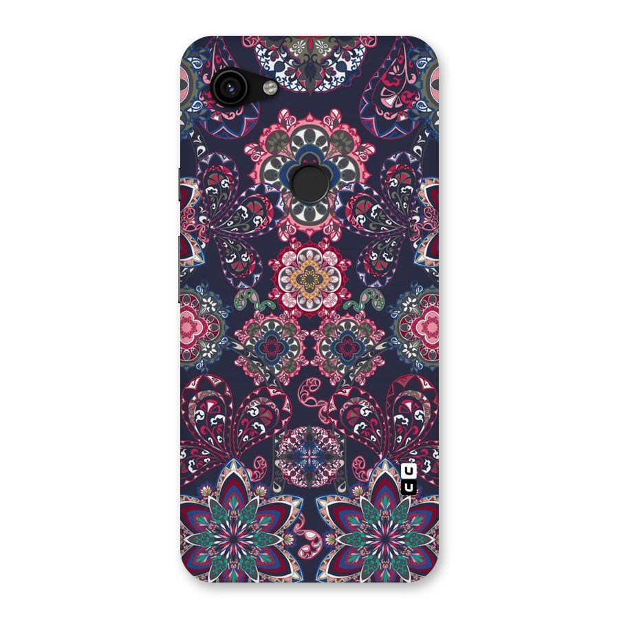 Navy Blue Bloom Pattern Back Case for Google Pixel 3a XL