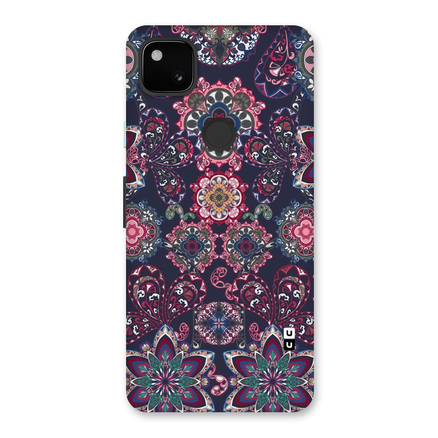 Navy Blue Bloom Pattern Back Case for Google Pixel 4a