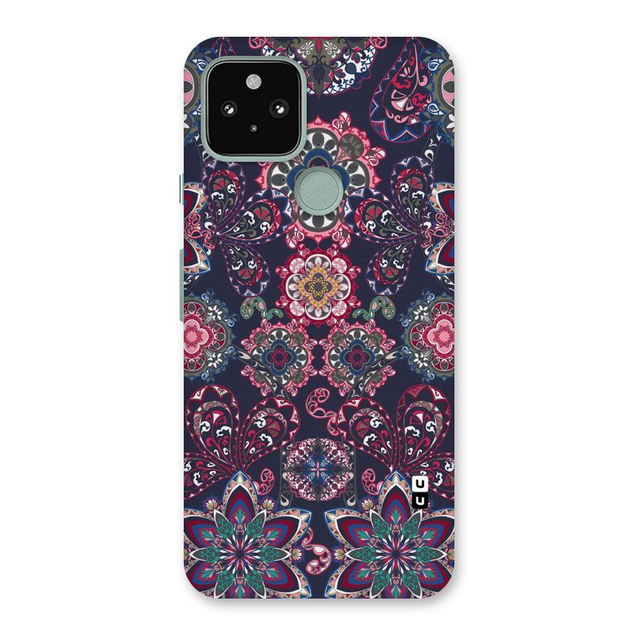 Navy Blue Bloom Pattern Back Case for Google Pixel 5